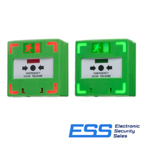 ESS Emergency Door Release - Green - with LED lights Resettable