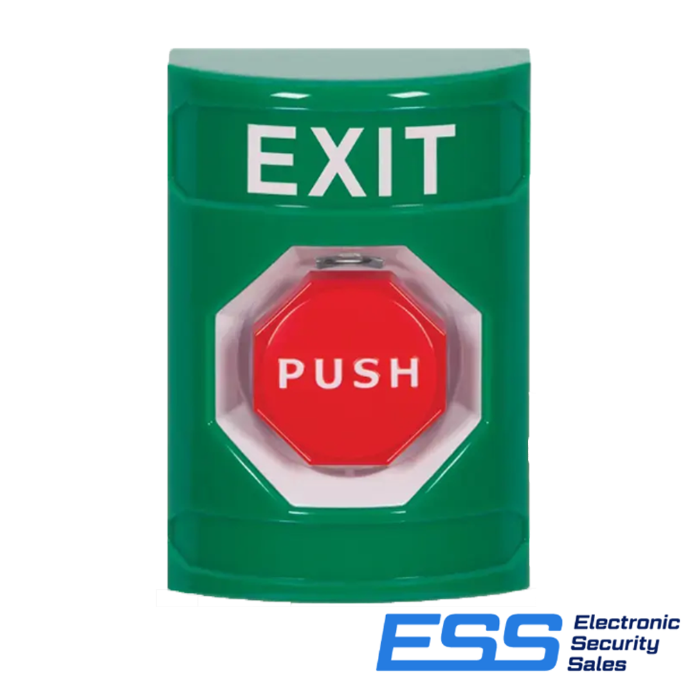 STI StopperStation Request-To-Exit Button, Green, Momentary, Waterproof, Flush Mounted (STI-SS2107XT-EN)