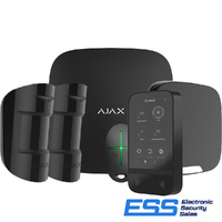 AJAX Hub 2 Plus ESS Kit 2 - BLACK 1 x Hub 2 Plus Ethernet/WiFi & Dual 4G, 2 x Motion Protect 2 Way PET Immune WL PIR, 1 x 2 Way WL Touch Display Keypa
