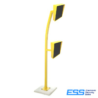 RIK Bollard Truck and Car Double Goose Neck Bollard - Double Width - Yellow