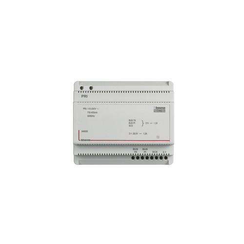 Bticino POWER SUPPLY 1200mA FOR 2 WIRE SYST WITH A/V ADAPTER 6 DIN (E62071)