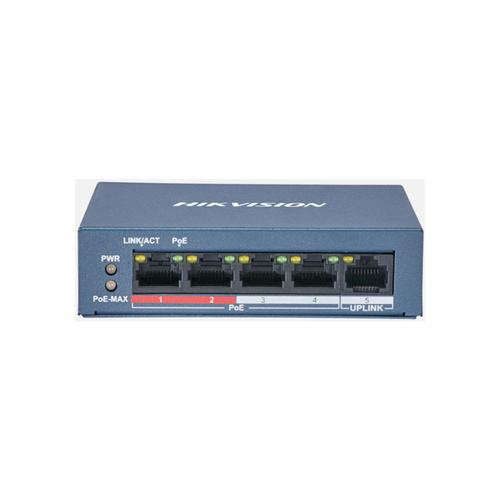 HIKVISION Switch 4 PoE Ports, 58W, Un-managed (3E0105) DS-3E0105P-E (E70107)