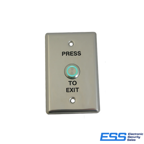 Request to Exit Button, Stainless Steel, LED, Wallplate Mount