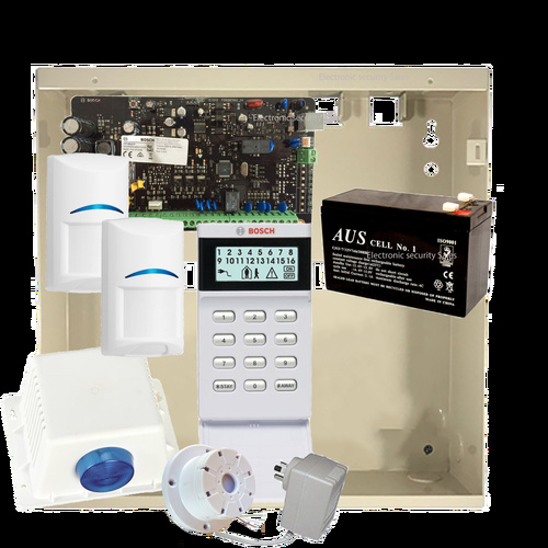 Bosch Solution 2000 PCB, Enclosure, ICON Keypad, Plug Pack, Battery Only with 2x PIR's