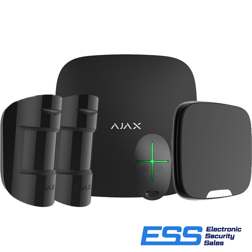 AJAX Hub 2 Plus ESS Kit 1 - BLACK 1 x Hub 2 Plus Ethernet/WiFi & Dual 4G, 2 x Motion Protect 2 Way PET Immune WL PIR, 1 x Outdoor Street Siren - Doubl