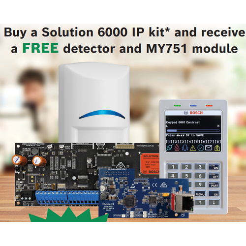 IP Panel Promo Bundle- Contains: 1 x CC615PB - IP panel PCB only, 1 x CP736B - 3.5” Colour keypad, 1 x MY751B - MyAlarm IP Ethernet Module, 1 x ISC-BP