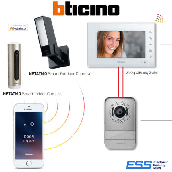 Bticino 318013 DOOR ENTRY KIT CONNECTED 2 WIRE HANDSFREE (E62381)