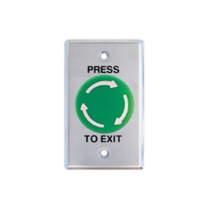 Request to Exit Button, Mullion Mount, Mushroom, Green, Push to Lock, Twist to Unlock, Dual Pole